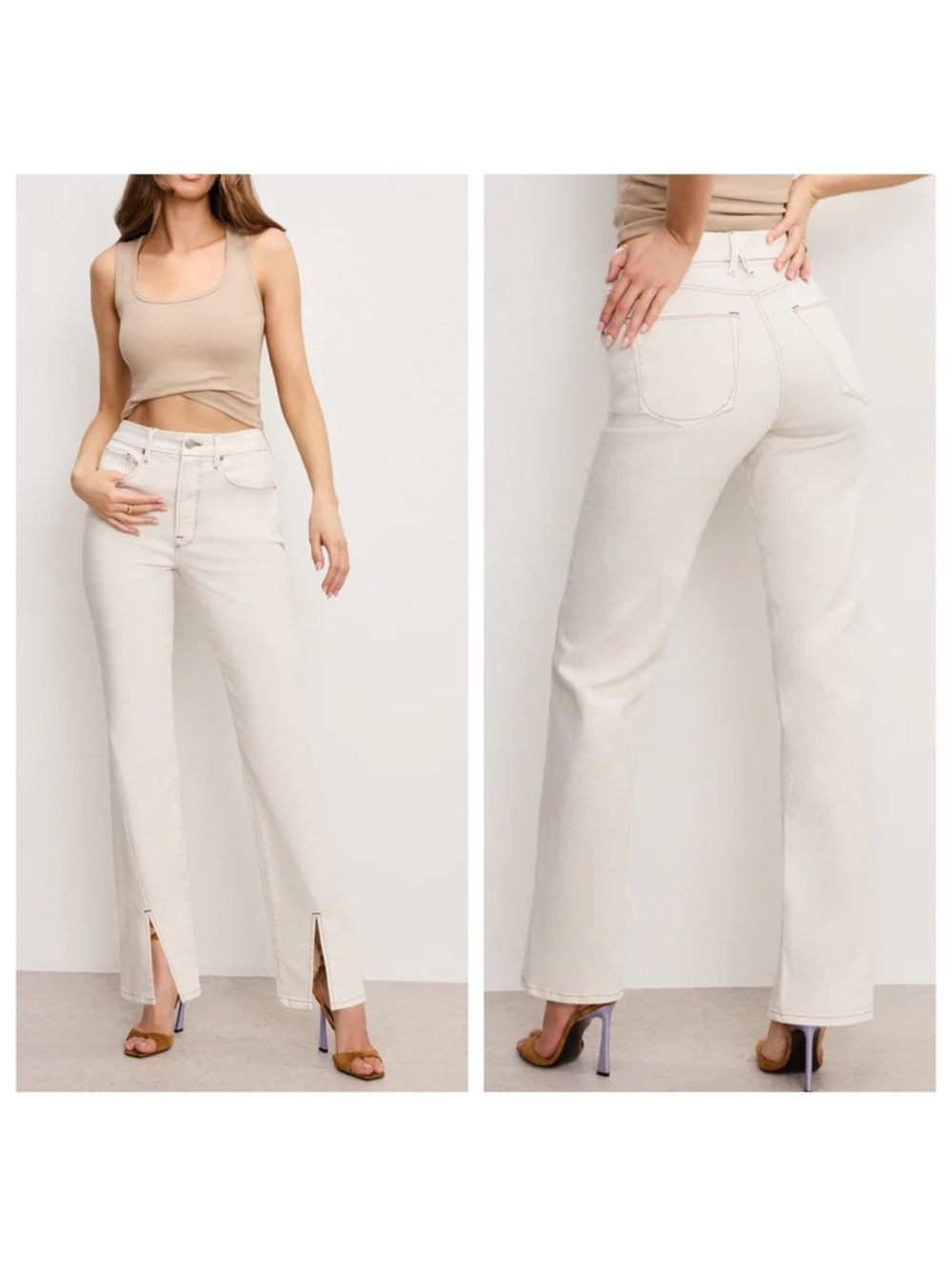 Good American Good Boy White Curvy Jeans